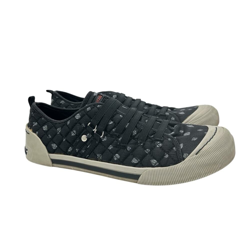 Rocket Dog Black and Cream Quilted Sneakers